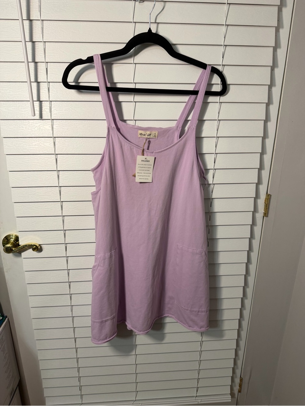 Lavender Tank dress/romper with Pockets